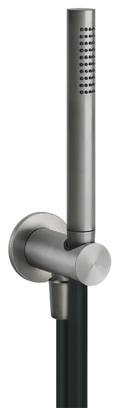 Gessi Shower Sets 316 Ensemble comprenant: sortie coudée murale, douchette anticalcaire et flexibles 1,50 m. Steel Brushed