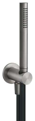 Gessi Gessi316 set de douche avec sortie coudée murale et douchette anti-calcaire avec flexible 1500 mm - Steel Brushed