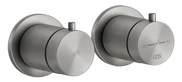 Gessi Gessi316 mitigeur thermostatique mural 2 sorties set de finition - Steel Brushed