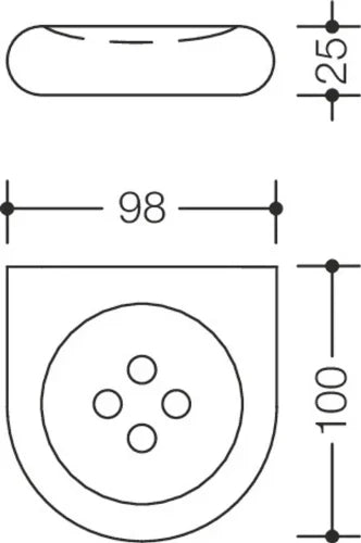 Hewi 477 porte-savon ,petit, sans trou d'écoulement, blanc pur
