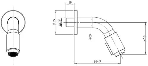Procasa Vivo robinet eau froide mural 110 mm chroom