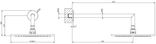 Gessi Ingranaggio douche de tête latérale orientable. Finox nickel brossé
