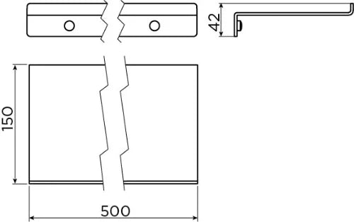 Clou Fold étagère 500 mm - noir mat