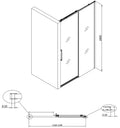 Procasa Free Move porte coulissant réversible 1200 x 2000 mm - transparant Clean - chrome
