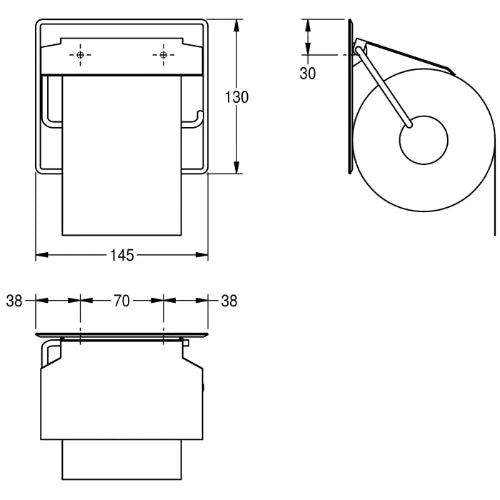 Franke Standard oorte-rouleau de papier toilette avec rabat - acier inoxydable