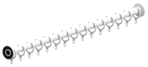 Normbau Nylon Care Tringle droite pour rideau de douche avec anneaux, NY.DU-VST 781.230, L = 1051 - 1575 mm, Blanc 019