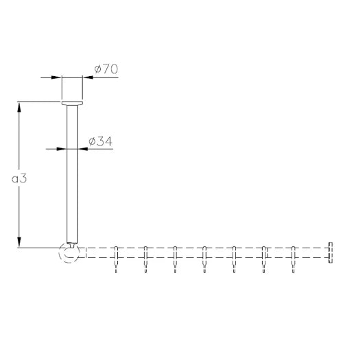 Normbau Nylon Care Rehausse plafond, a = 200 - 2000 mm, Blanc 019