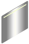 Sleurs Rob IV miroir sur profil alu 1200 x 800 x 28 mm - avec éclairage en haute - 4200K - avec chauffage miroir - avec interrupteur (au milieu)
