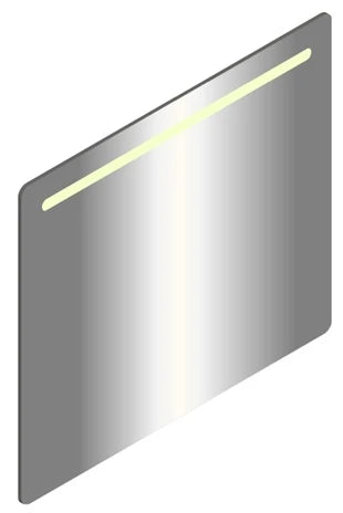 Sleurs Rob IV miroir sur profil alu 1200 x 800 x 28 mm - avec éclairage en haute - 4200K - avec chauffage miroir - avec interrupteur (au milieu)