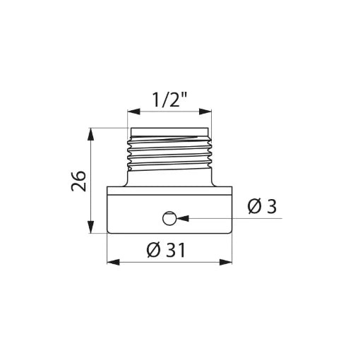 Delabie Raccord sortie M1/2'' antivandal. pour filtre robinet BIOFIL