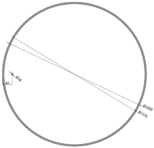 Procasa Universal panneau miroir rond 1200 x 1200 mm - avec éclairage led - anti-buée - capteur - dimmable