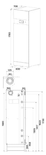 ACV Heatmaster 35 TC Evo 2 chaudière à sol combi à condensation avec boiler intégrée 96 l - 34,9 kW (gaz naturel) - label ERP CC : A - label ERP sanitaire : A