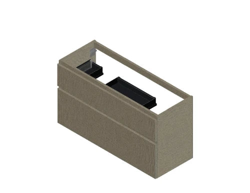 Procasa Klaire 65 - sous meuble lavabo avec 2 tirroirs 1200 x 435 x 650 mm - découpe double - linnen