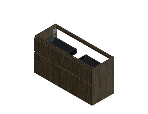 Procasa Klaire 65 - sous meuble lavabo avec 2 tirroirs 1200 x 435 x 650 mm - découpe central - walnut