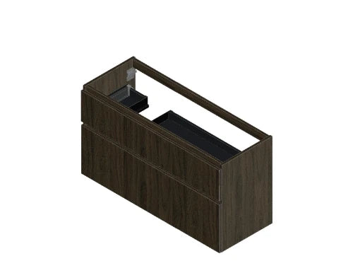 Procasa Klaire 65 - sous meuble lavabo avec 2 tirroirs 1200 x 435 x 650 mm - découpe gauche - walnut