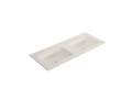 Procasa Solid 2.0 table-vasque en surface solid avec 2 vasques centrale 1400 x 500 x 9 mm - avec 2 trous de robinet