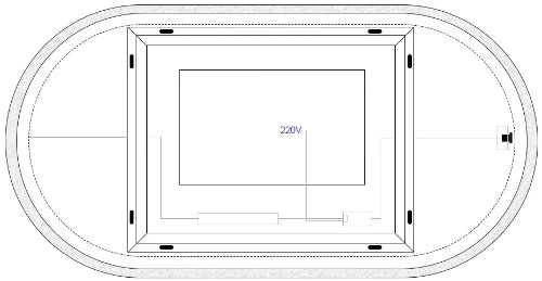 Procasa Universal miroir Ovale 900 x 500 mm - avec éclairage led - anti-buée - capteur - dimmable