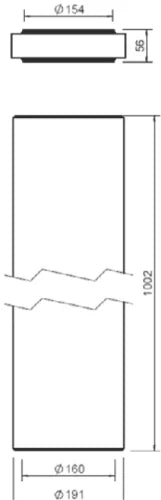 DucoFlex Star canal de ventilation isolé avec raccord - dia 160mm - longueur 1000 mm