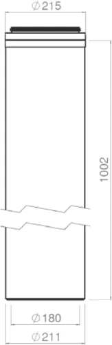 DucoFlex Star canal de ventilation isolé avec raccord - dia 180mm - longueur 1000 mm