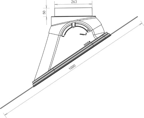 DucoFlex tuile de sortie de toiture universelle - dia 263mm - toits en pente l'inclinisation 25° jusqu'a 50°