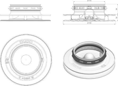 DucoVent Comfort bouche de ventilation pour extraction et pulsion - max 75m³/h - blanche
