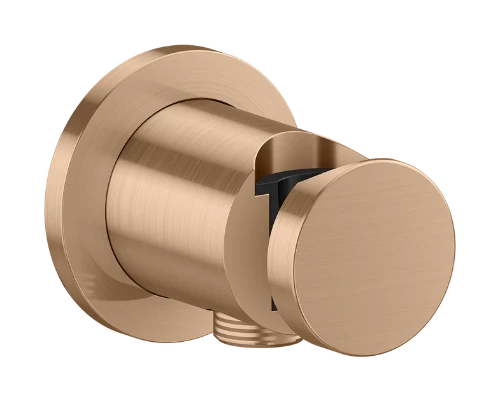 Hansgrohe Axor One FixFit coude de raccordement mural rond avec support - Brushed Red Gold
